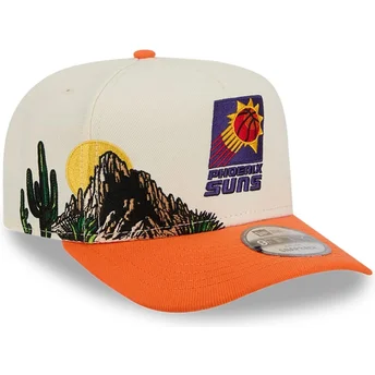 Gorra curva beige y naranja snapback 9FIFTY A Frame Precurved Hardwood Classics de Phoenix Suns NBA de New Era