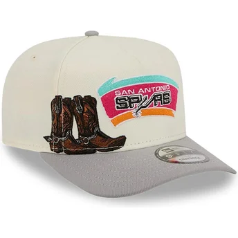 San Antonio Spurs NBA New Era beige og grå snapback 9FIFTY A Frame Precurved Hardwood Classics kasket