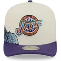 beige-og-violet-snapback-9fifty-a-frame-precurved-hardwood-classics-utah-jazz-nba-kasket-fra-new-era