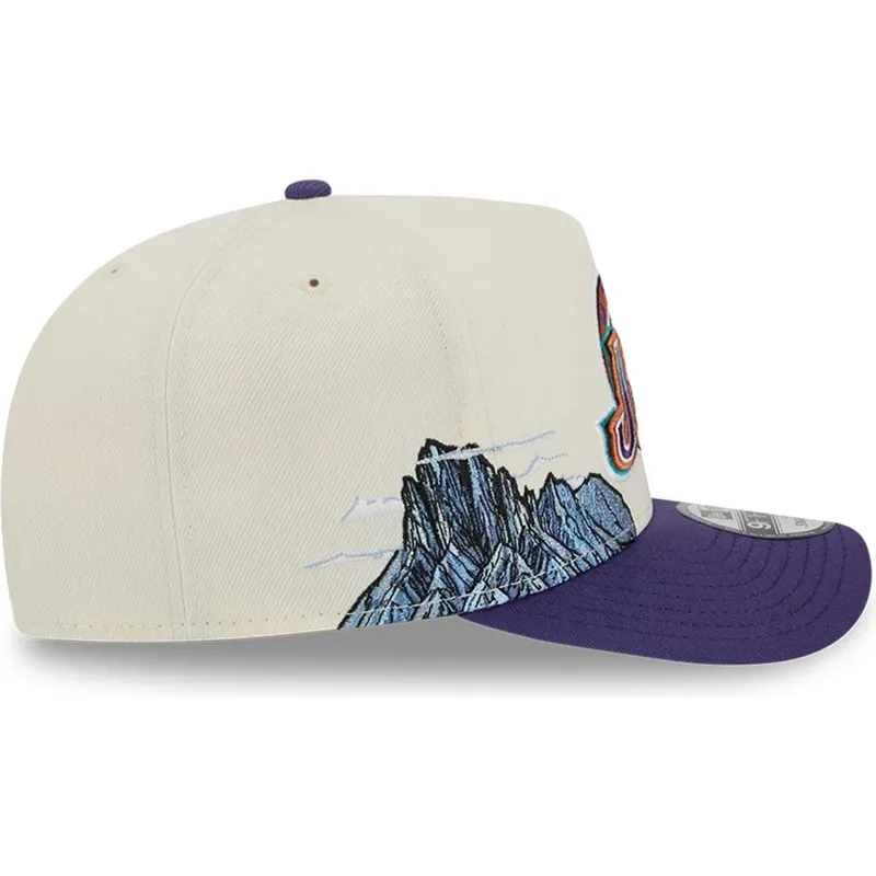 beige-og-violet-snapback-9fifty-a-frame-precurved-hardwood-classics-utah-jazz-nba-kasket-fra-new-era
