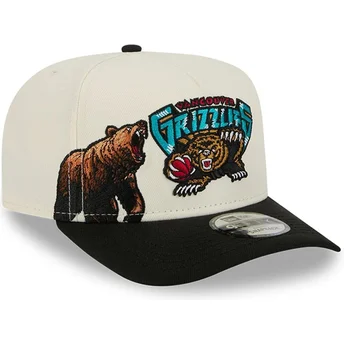 Casquette courbée beige et noire snapback 9FIFTY A Frame Precurved Hardwood Classics Vancouver Grizzlies NBA New Era