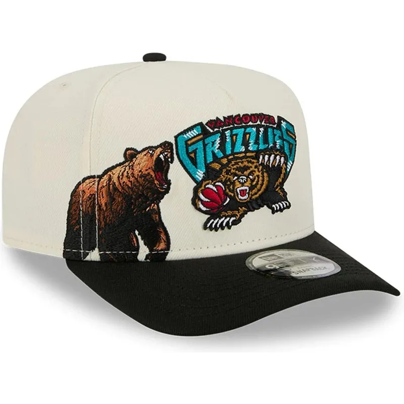 shapka-izvita-cherna-snapbek-9fifty-a-frame-precurved-hardwood-classics-na-vancouver-grizzlies-nba-ot-new-era