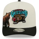 casquette-courbee-beige-et-noire-snapback-9fifty-a-frame-precurved-hardwood-classics-vancouver-grizzlies-nba-new-era