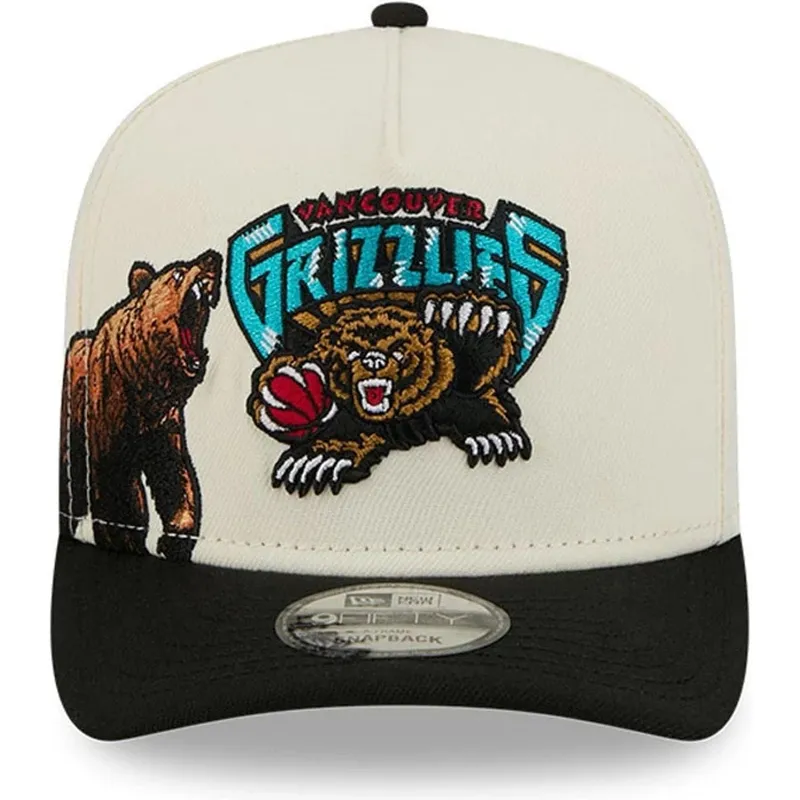 shapka-izvita-cherna-snapbek-9fifty-a-frame-precurved-hardwood-classics-na-vancouver-grizzlies-nba-ot-new-era