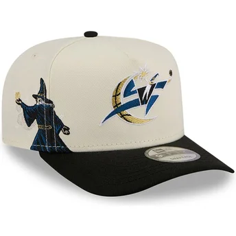 New Era Curved Brim 9FIFTY A Frame Precurved Hardwood Classics Washington Wizards NBA Beige and Black Snapback Cap