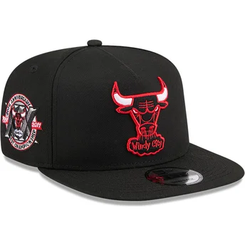 Шапка плоска черна снапбек 9FIFTY A Frame Hardwood Classics на Chicago Bulls NBA от New Era