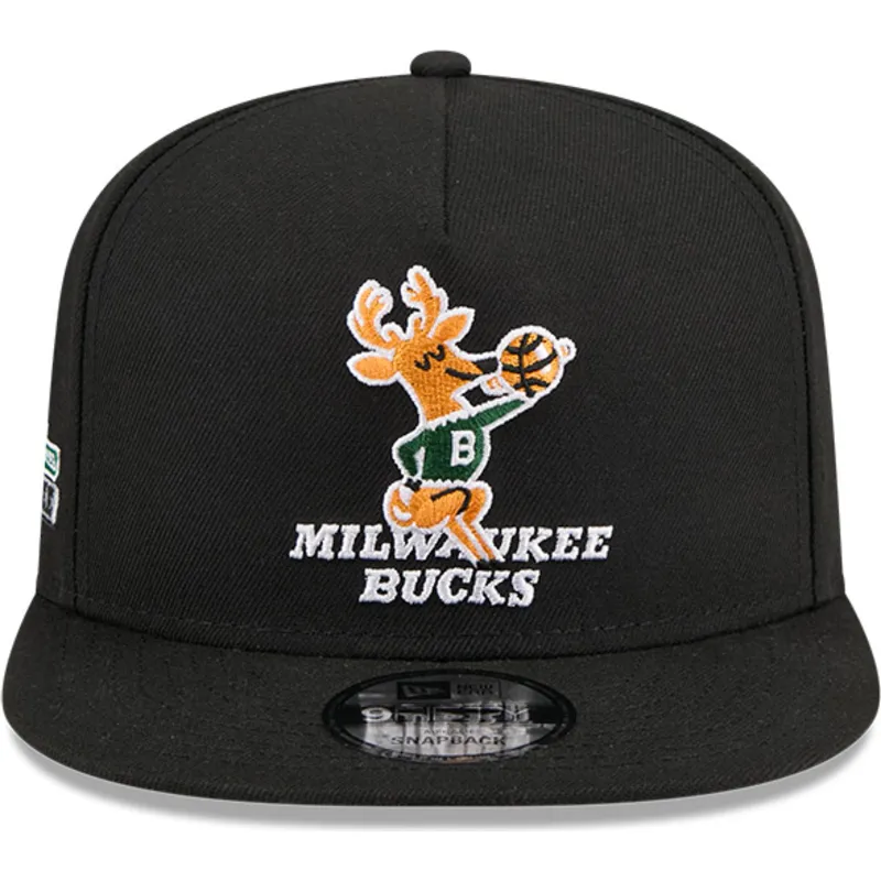sort-flad-snapback-9fifty-a-frame-hardwood-classics-kasket-fra-milwaukee-bucks-nba-af-new-era