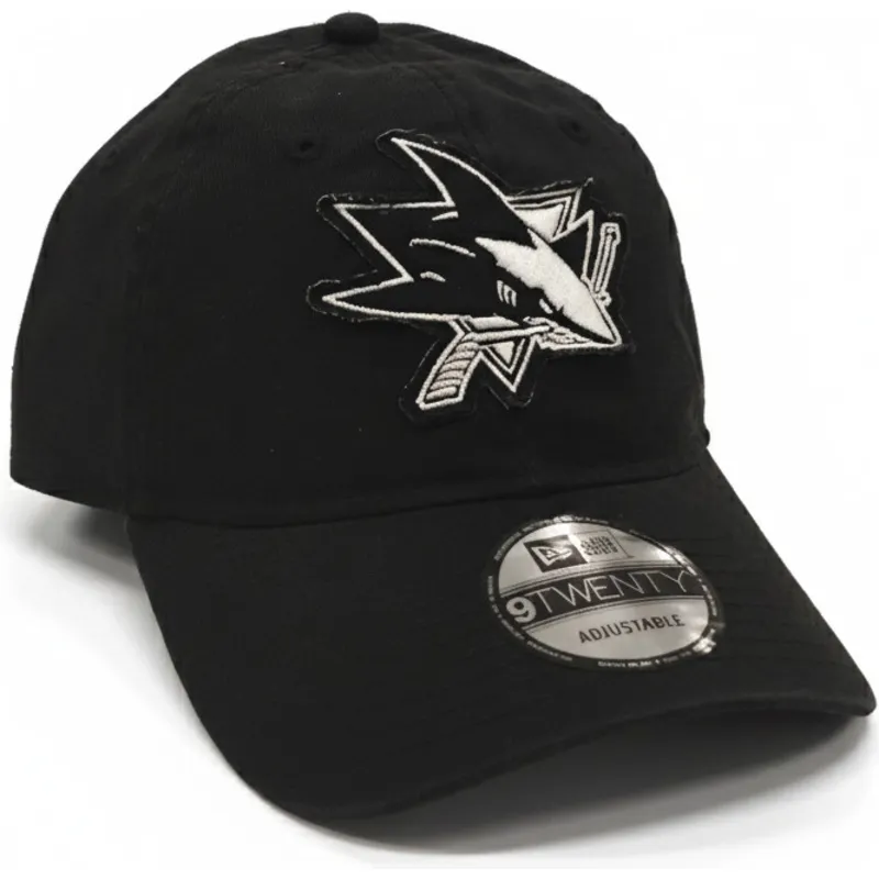 schwarze-verstellbare-gebogene-kappe-9twenty-stamp-der-san-jose-sharks-nhl-von-new-era