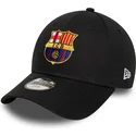 shapka-izvita-cherna-snapbek-za-deca-9forty-ajustable-na-fc-barcelona-laliga-ot-new-era