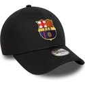 shapka-izvita-cherna-snapbek-za-deca-9forty-ajustable-na-fc-barcelona-laliga-ot-new-era