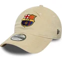 shapka-izvita-bezhov-snapbek-9twenty-ajustable-na-fc-barcelona-laliga-ot-new-era