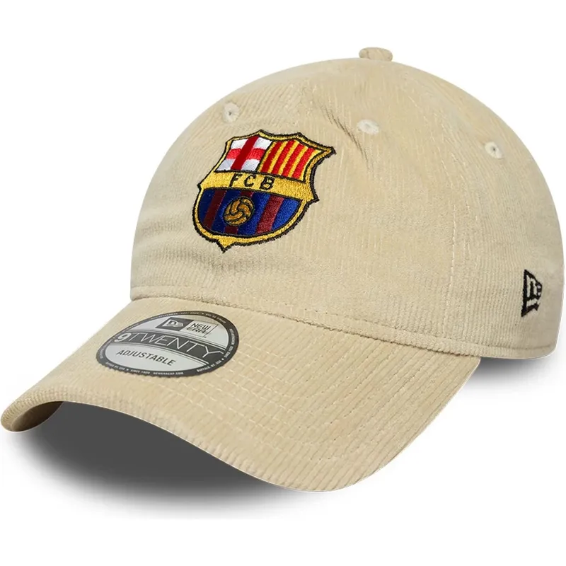 shapka-izvita-bezhov-snapbek-9twenty-ajustable-na-fc-barcelona-laliga-ot-new-era