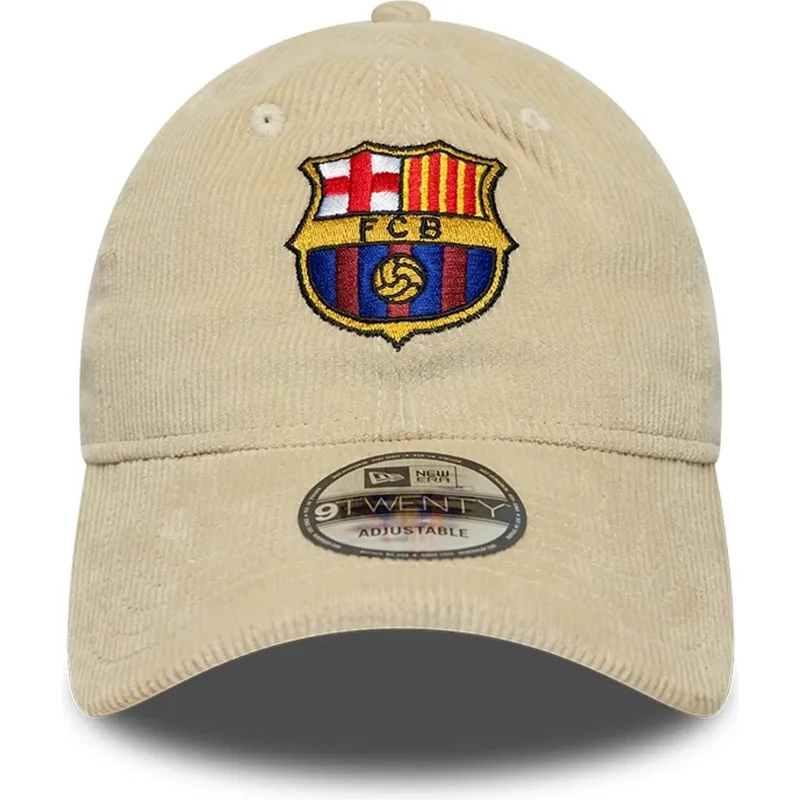 shapka-izvita-bezhov-snapbek-9twenty-ajustable-na-fc-barcelona-laliga-ot-new-era