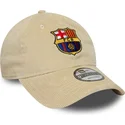 shapka-izvita-bezhov-snapbek-9twenty-ajustable-na-fc-barcelona-laliga-ot-new-era