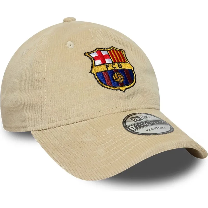 shapka-izvita-bezhov-snapbek-9twenty-ajustable-na-fc-barcelona-laliga-ot-new-era