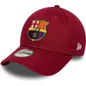 shapka-izvita-chervena-snapbek-za-deca-9forty-ajustable-na-fc-barcelona-laliga-ot-new-era