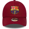 shapka-izvita-chervena-snapbek-za-deca-9forty-ajustable-na-fc-barcelona-laliga-ot-new-era