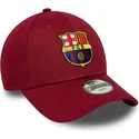 shapka-izvita-chervena-snapbek-za-deca-9forty-ajustable-na-fc-barcelona-laliga-ot-new-era