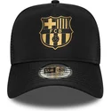 shapka-izvita-cherna-snapbek-a-frame-trucker-na-fc-barcelona-laliga-ot-new-era