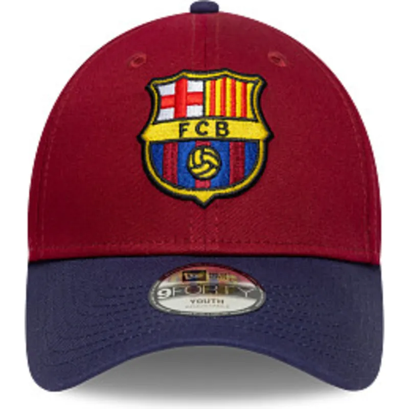 new-era-fc-barcelona-laliga-9forty-contrast-justerbar-rod-og-bla-buet-kasket-til-drenge