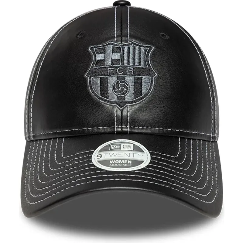 new-era-izvita-kozirka-damska-fc-barcelona-laliga-9twenty-pu-kozha-cherna-reguliruema-shapka