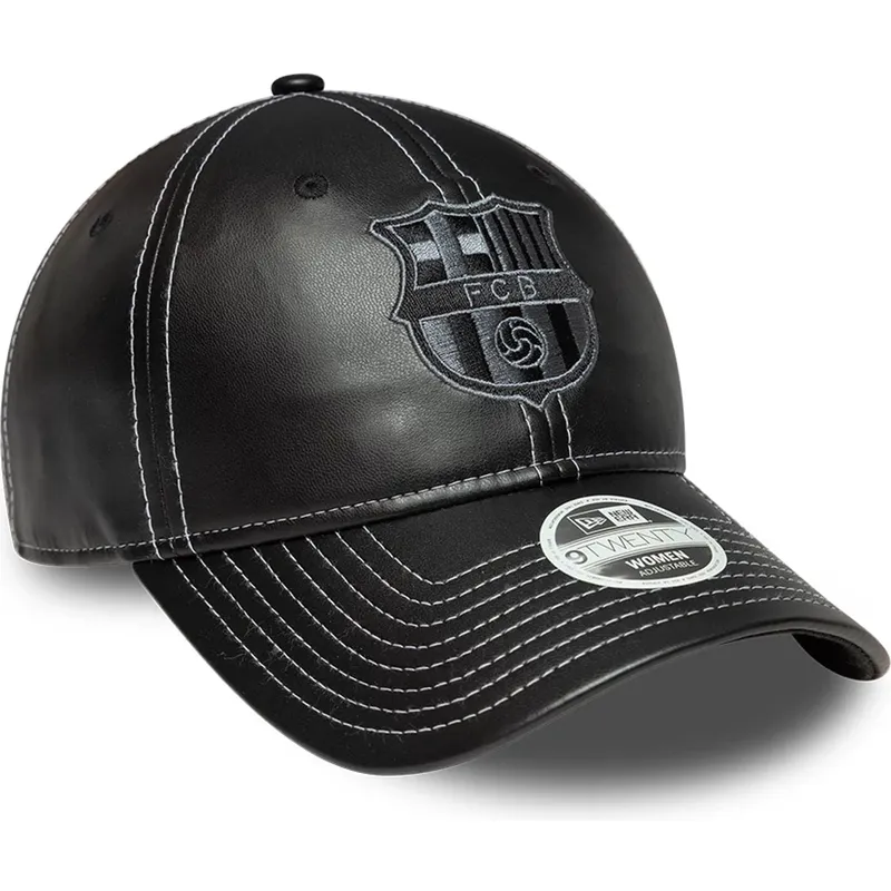 gorra-curva-negra-ajustable-para-mujer-de-fc-barcelona-laliga-9twenty-pu-leather-de-new-era