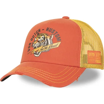 Gorra trucker naranja y amarilla CREW33 de Von Dutch