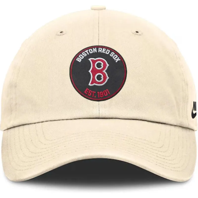 buet-beige-justerbar-kasket-club-unstructured-organic-cotton-fra-boston-red-sox-mlb-fra-nike