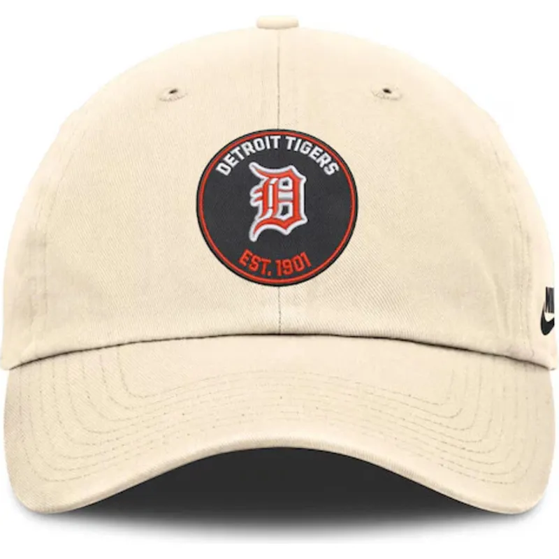 buet-beige-justerbar-kasket-club-unstructured-organic-cotton-fra-detroit-tigers-mlb-fra-nike