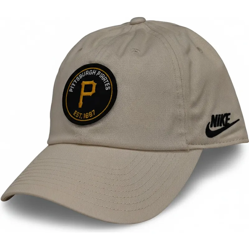 shapka-izvita-bezhov-reguliruema-club-unstructured-organic-cotton-na-pittsburgh-pirates-mlb-ot-nike
