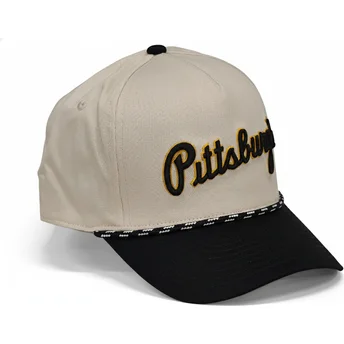 Beige und schwarze Snapback-Cap Rise Structured der Pittsburgh Pirates MLB von Nike