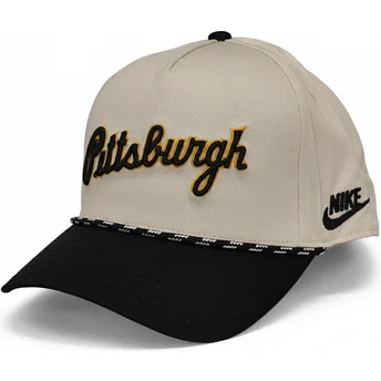 Шапка извита бежов snapback y Rise Structured на Pittsburgh Pirates MLB от Nike