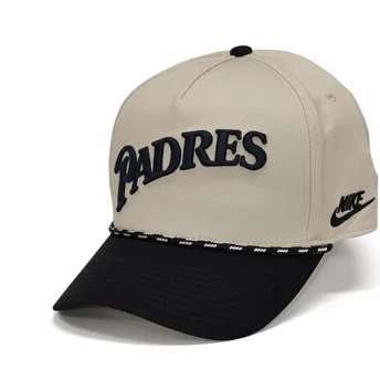 Шапка извита бежов снапбек Rise Structured на San Diego Padres MLB от Nike