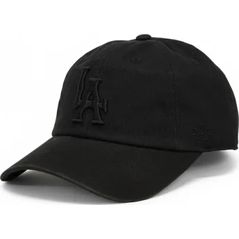 Sort justerbar buet kasket med sort logo Los Angeles Dodgers Ballpark fra American Needle