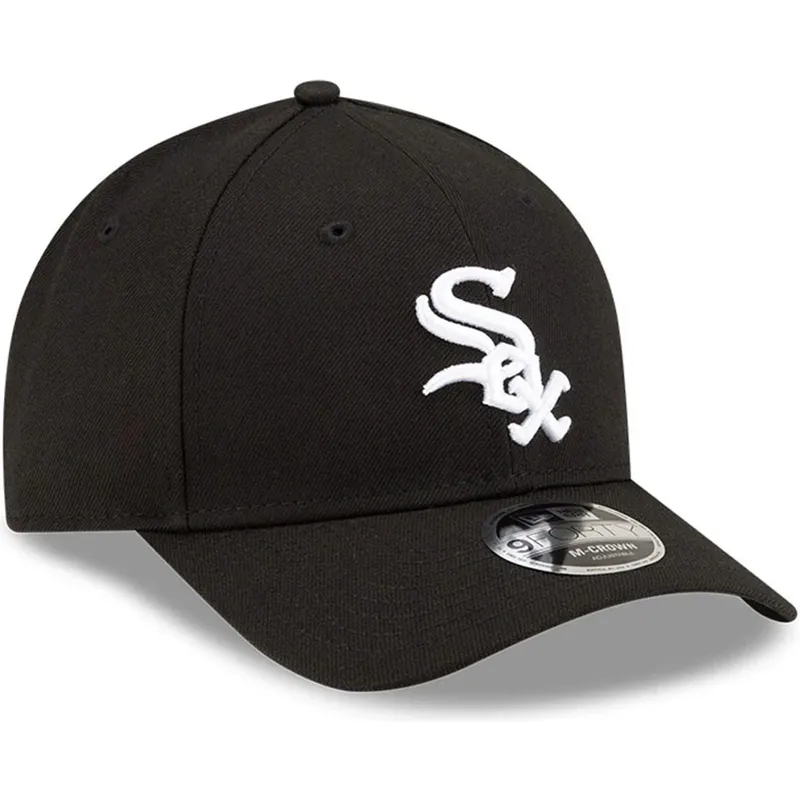 sort-curved-snapback-kasket-9forty-m-crown-player-replica-fra-chicago-white-sox-mlb-fra-new-era