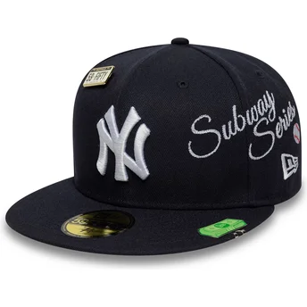 New Era Плоска Козирка 59FIFTY Subway Series New York Yankees MLB Тъмносиня Прилепнала Шапка