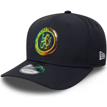 New Era Извита Козирка 9SEVENTY Stretch Snap Преливаща Chelsea Football Club Premier League Тъмносиня Шапка с Капси