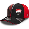 sort-og-rod-buet-kasket-snapback-9seventy-stretch-snap-print-fra-ducati-motor-motogp-fra-new-era