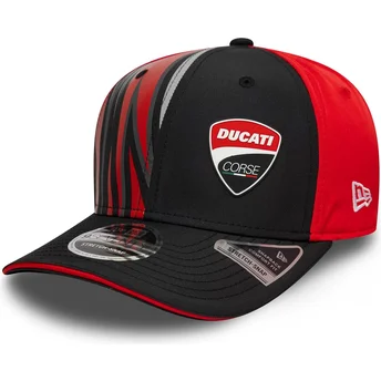 New Era Извита Козирка 9SEVENTY Stretch Snap Print Ducati Motor MotoGP Черна и Червена Шапка с Плоска Закопчалка