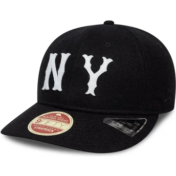 Шапка извита черна регулируема 9FIFTY Retro Crown Heritage Series на New York Highlanders MLB от New Era
