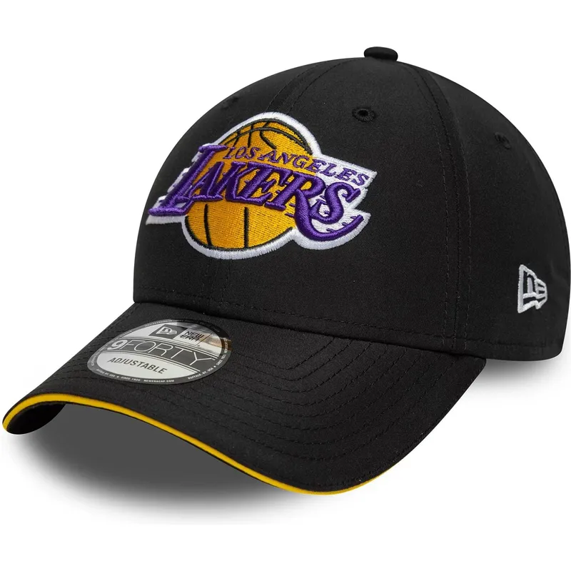 new-era-izvita-kozirka-9forty-mikrofibr-los-angeles-lakers-nba-cherna-reguliruema-shapka