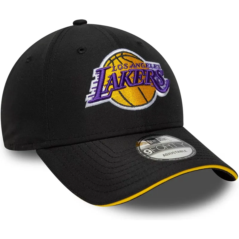 casquette-courbee-noire-ajustable-9forty-microfibre-los-angeles-lakers-nba-new-era