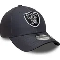 casquette-courbee-grise-ajustable-9forty-microfibre-las-vegas-raiders-nfl-new-era