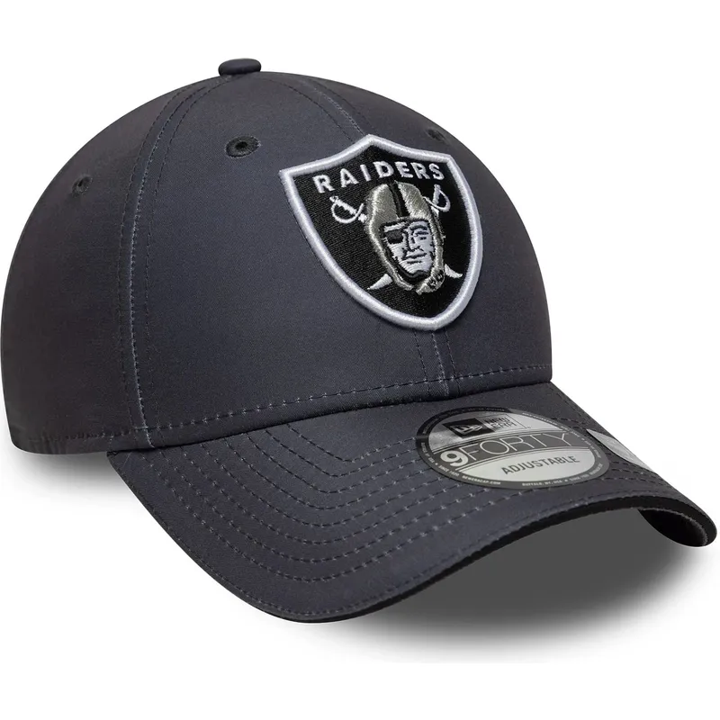 new-era-curved-brim-9forty-microfibre-las-vegas-raiders-nfl-grey-adjustable-cap