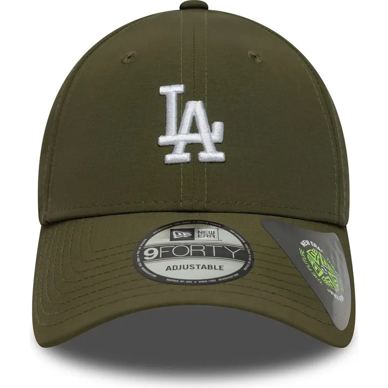 casquette-courbee-verte-ajustable-9forty-recycled-midi-los-angeles-dodgers-mlb-new-era