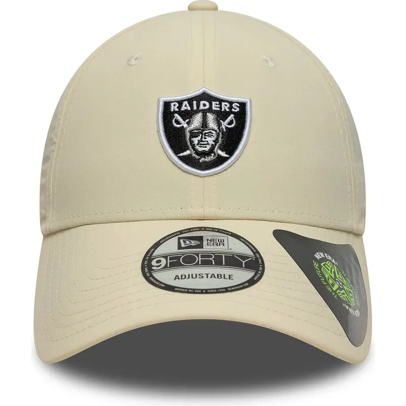 buet-beige-justerbar-9forty-recycled-midi-kasket-fra-las-vegas-raiders-nfl-fra-new-era