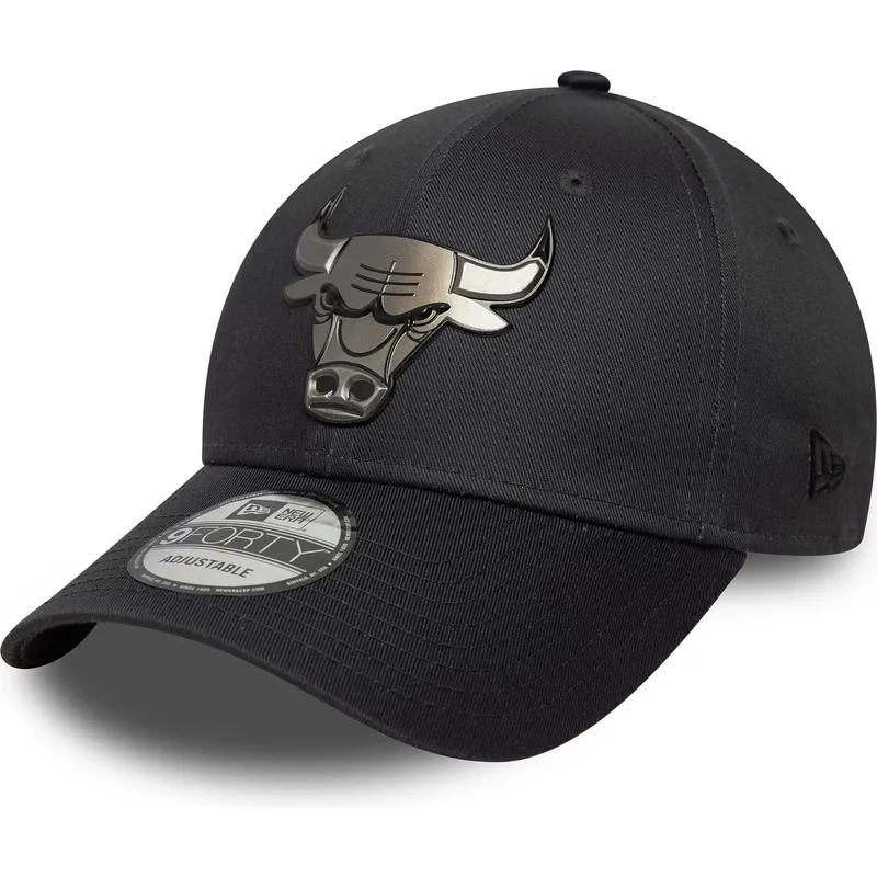 gra-curved-snapback-kasket-9forty-metallic-fra-chicago-bulls-nba-fra-new-era