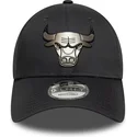 gra-curved-snapback-kasket-9forty-metallic-fra-chicago-bulls-nba-fra-new-era