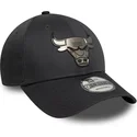 new-era-curved-brim-9forty-metallic-chicago-bulls-nba-grey-snapback-cap