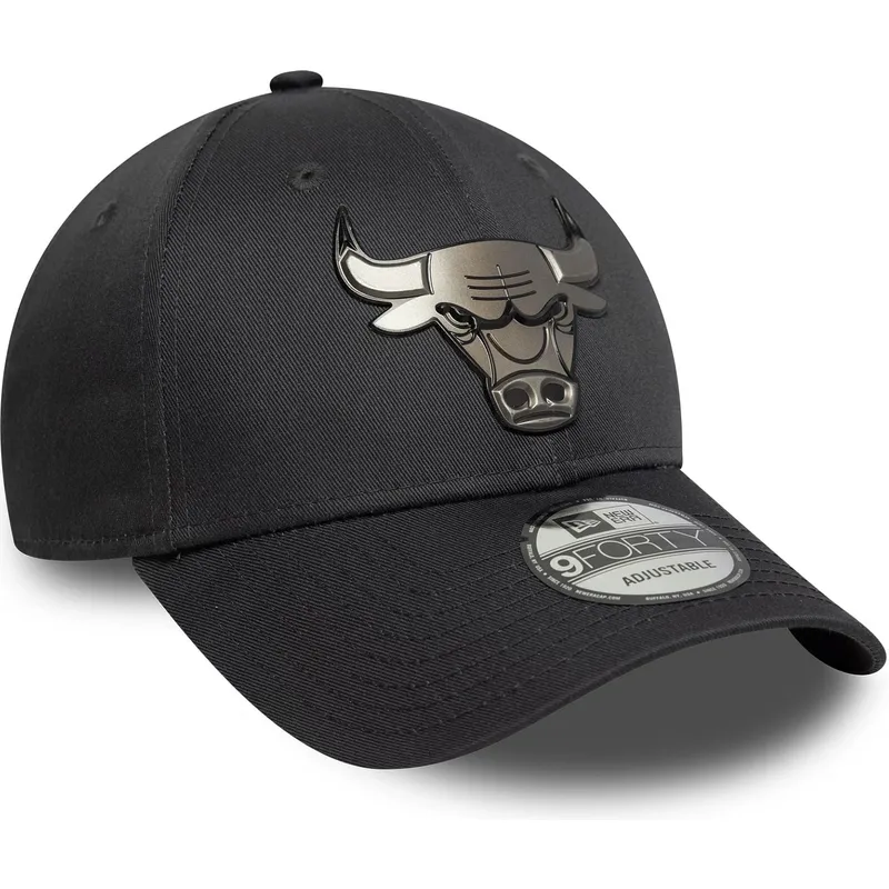 gra-curved-snapback-kasket-9forty-metallic-fra-chicago-bulls-nba-fra-new-era